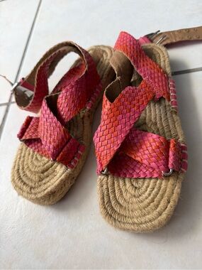 Pink Espadrille Sandals Summer Travel Vacation Colorful